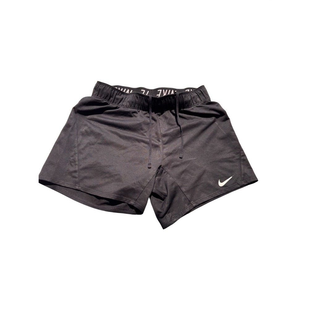 Nike Dri-FIT Womens Training Shorts Black Elastic Logo Waistband XS Sporty